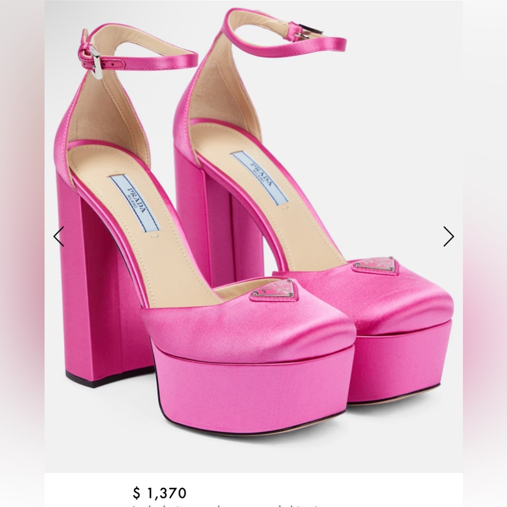 Prada Satin Pink Platform Heels new in box!